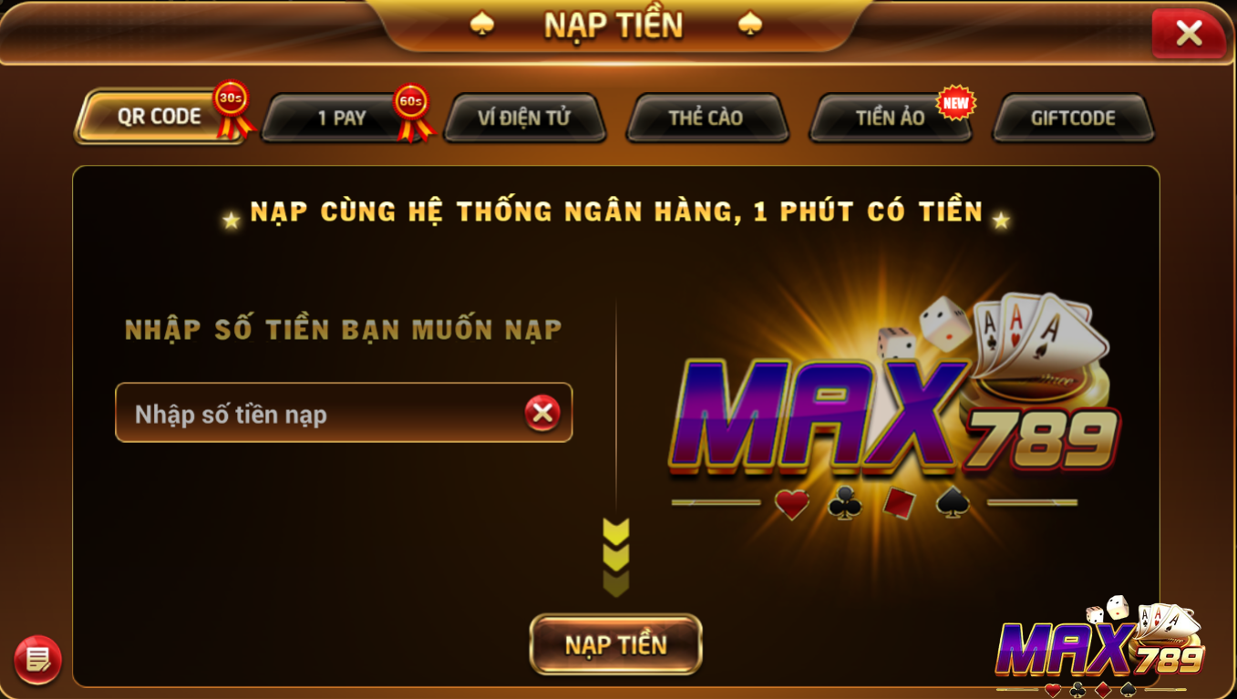 Nạp tiền Max789 được thực hiện như thế nào?