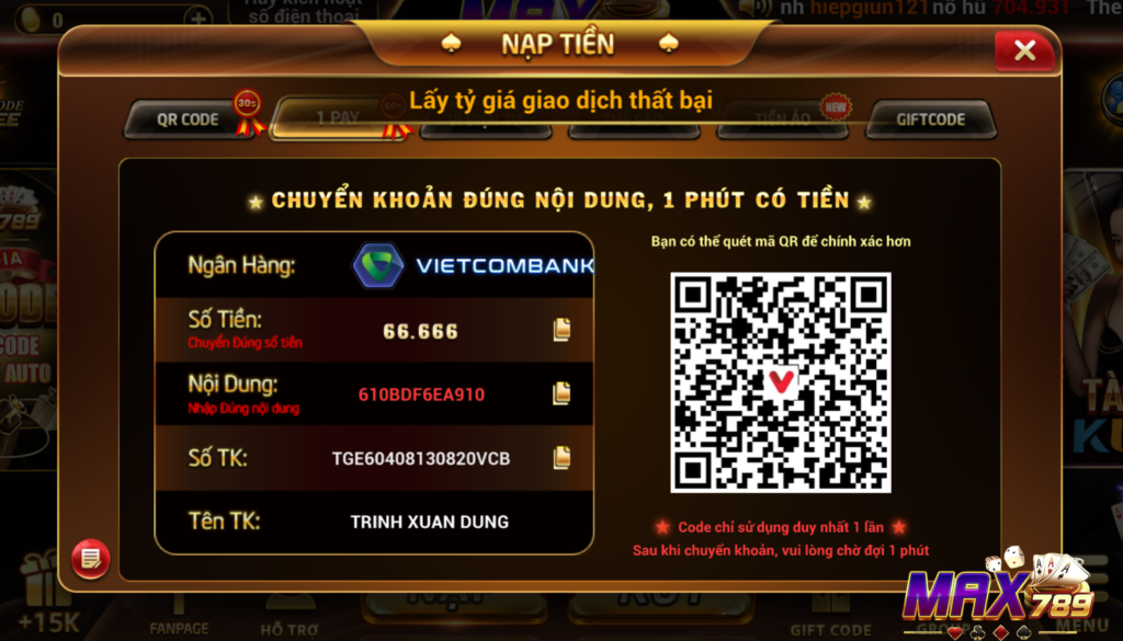 Những thắc mắc của người chơi liên quan đến việc nạp tiền Max789