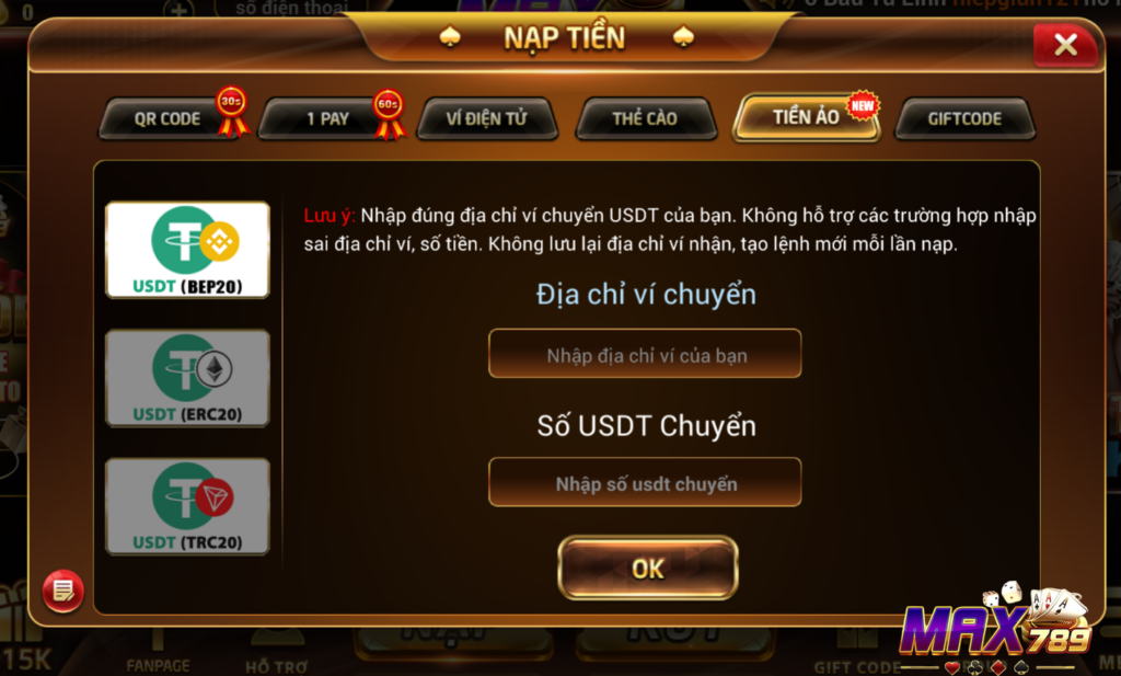 Cách nạp tiền thông qua tiền ảo như thế nào?